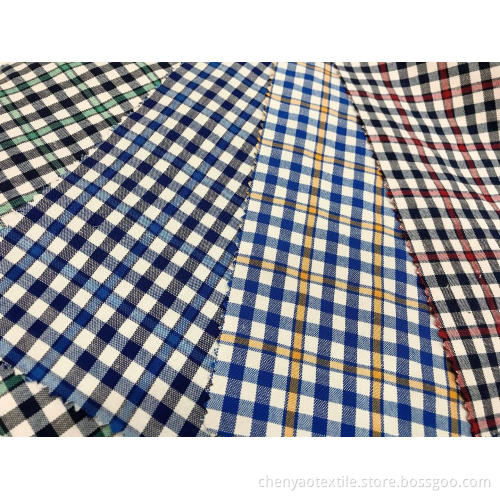 T / C Oxford Tenunan-dicelup Kain Kotak-kotak Dikelantang